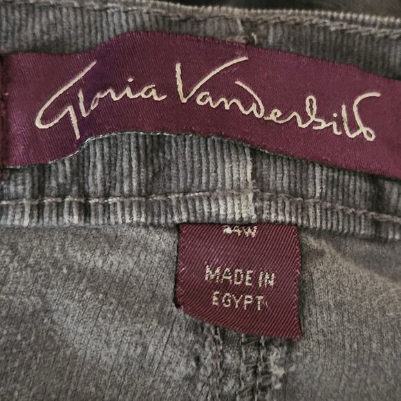 Gray Cotton Blend Corduroy Pants Size 24W Short - Picture 3 of 4